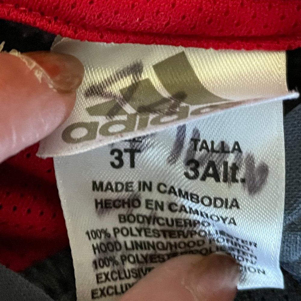 Adidas grey polyester hoodie 3T - Picture 3 of 4